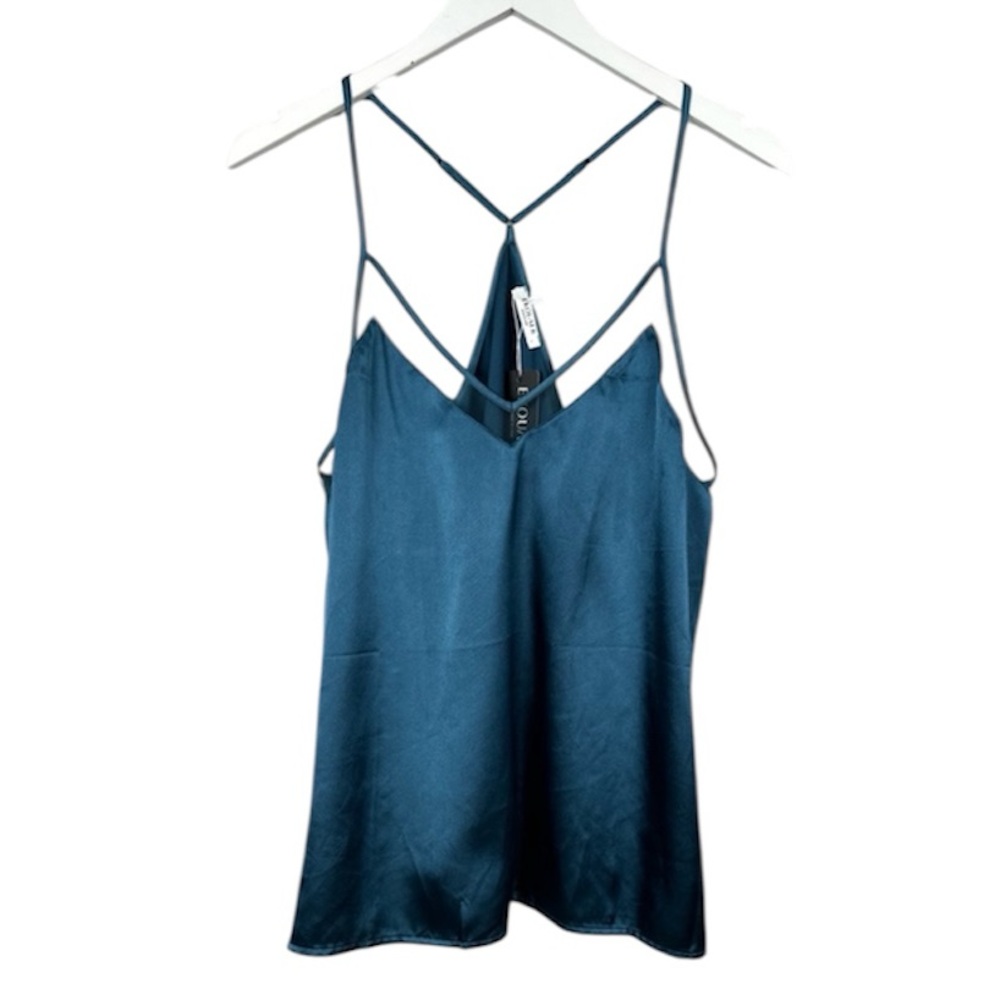 Ekouaer Satin Sheer Slinky Tank Top Large NWT NEW
